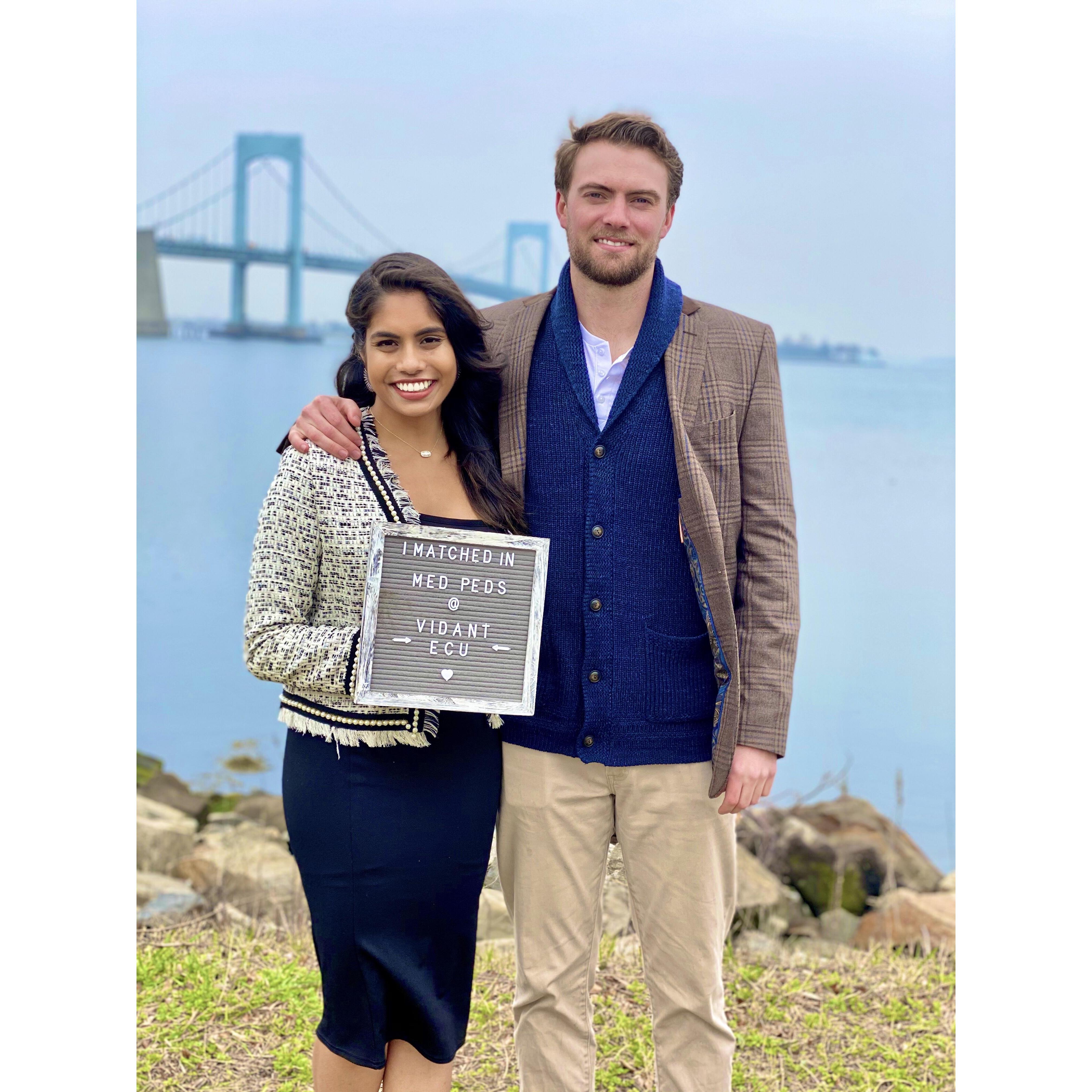 March 2020: Match day! Shaoleen matched into Med-Peds Residency at ECU in Greenville, NC! Colin's excited to go back home!