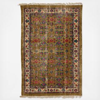 Faded Floral Printed Rug
