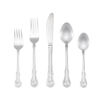 RiverRidge 46pc Personalized Silverware Set Bouquet Pattern - W
