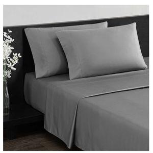 Vera Wang - King Size Sheet Set, Soft & Smooth Sateen Cotton Blend Bedding, Deep Pocket, 800 Thread Count, Bed Sheets with Fitted Sheet & Matching Pillowcases (Charcoal)