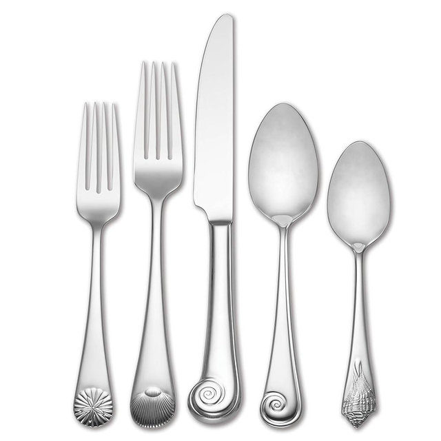 Reed & Barton Seashell 5Pc Flatware Place Setting, 5 Piece, Silver