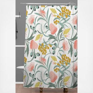 Flora Australis White Shower Curtain