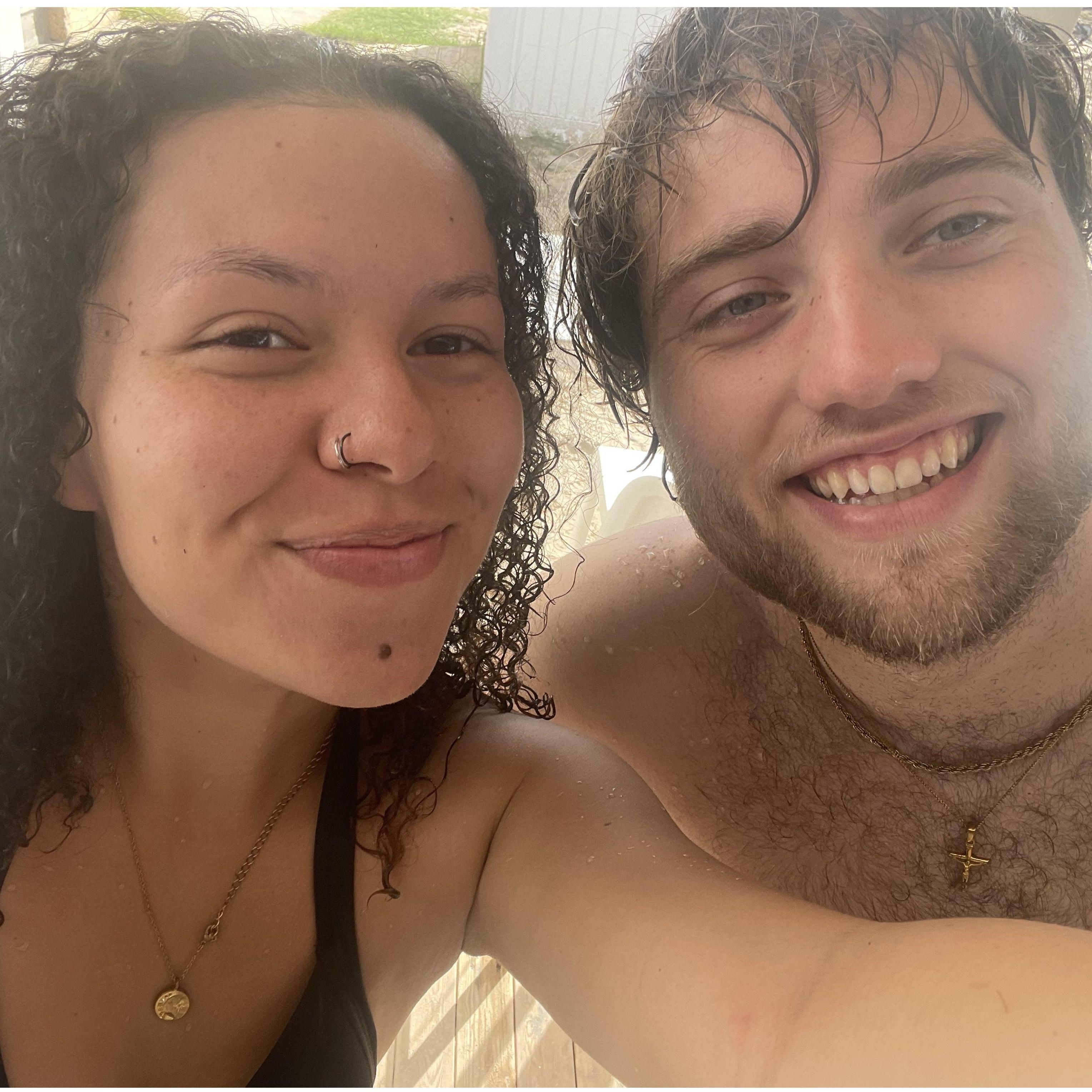 first beach day in Spain