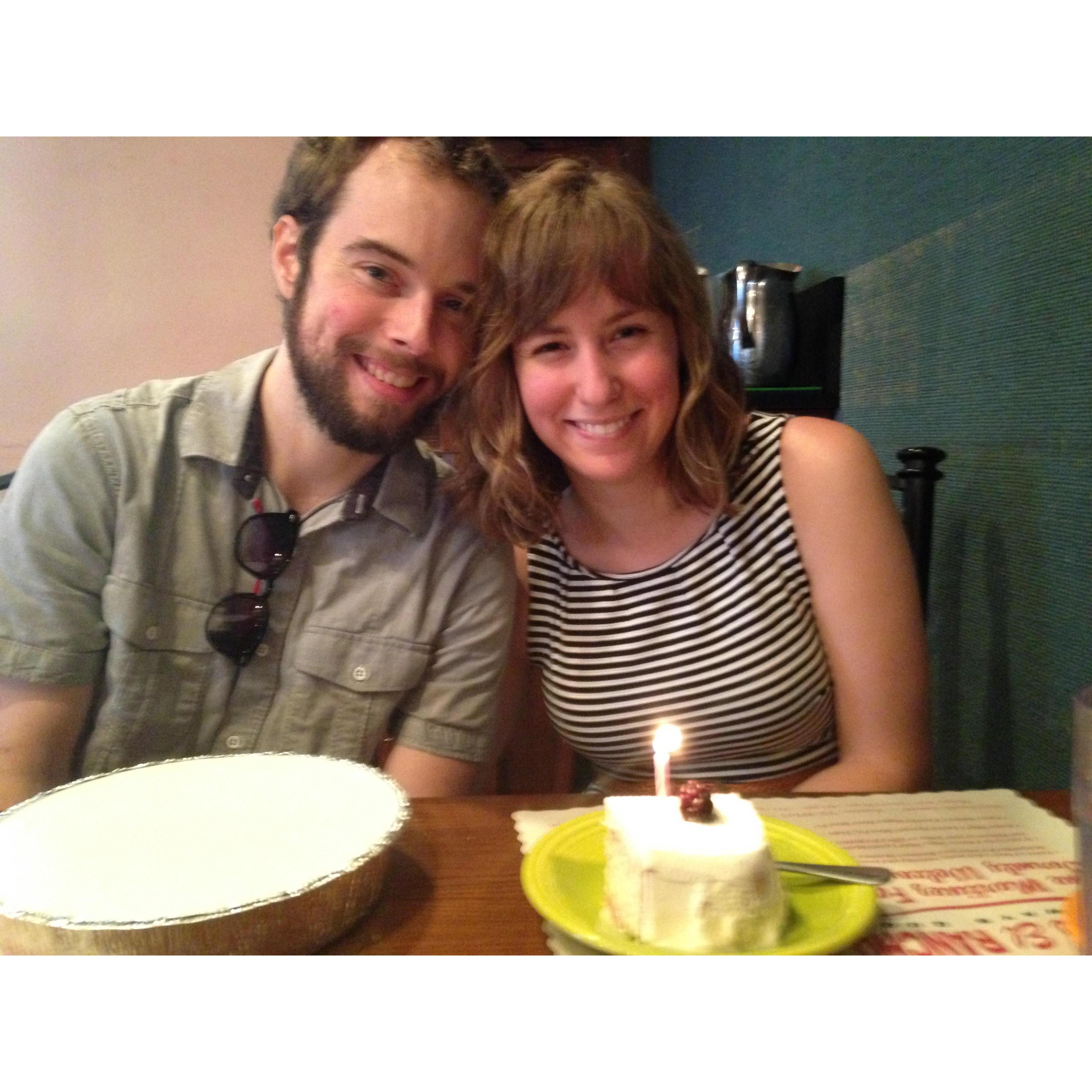 Celebrating Kelly's birthday at Matt's El Rancho with Kelly's parents