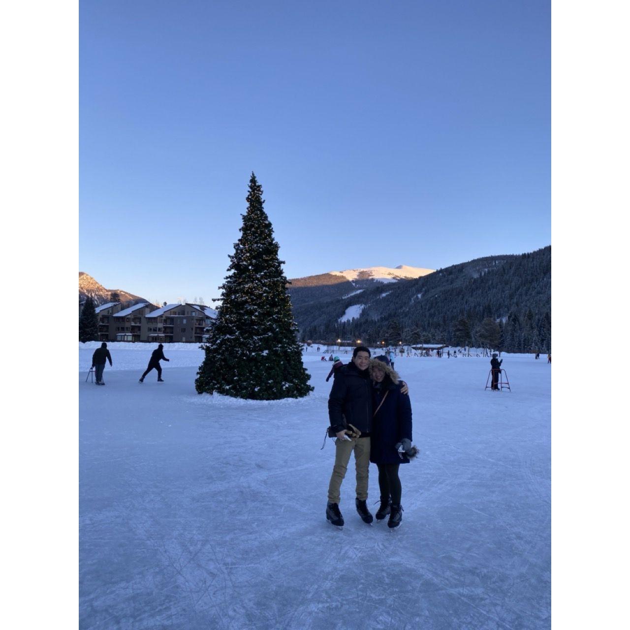 Jaxon fulfilling Amy's dreams of ice skating on a frozen lake (at altitude!).