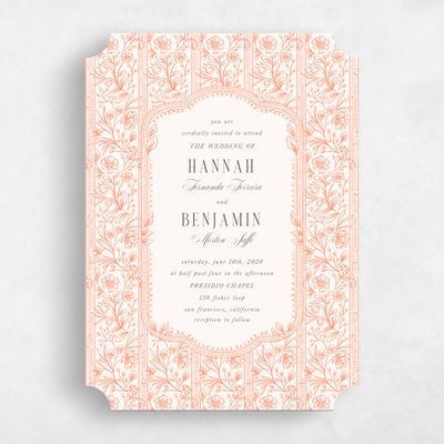 Salmon, Orange Wedding Invitation - Tauriel Classic