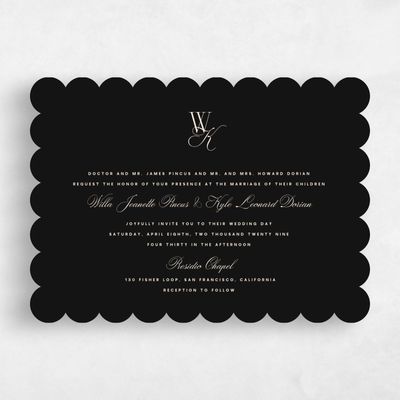 Black Wedding Invitation - Lux Landscape