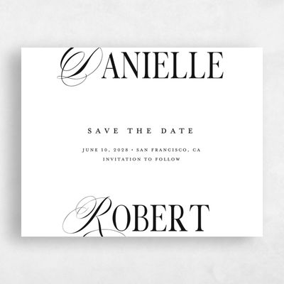 White Simple Wedding Save the Date - Nevis Landscape