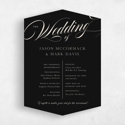 Black Diamond Wedding Program - Marquis