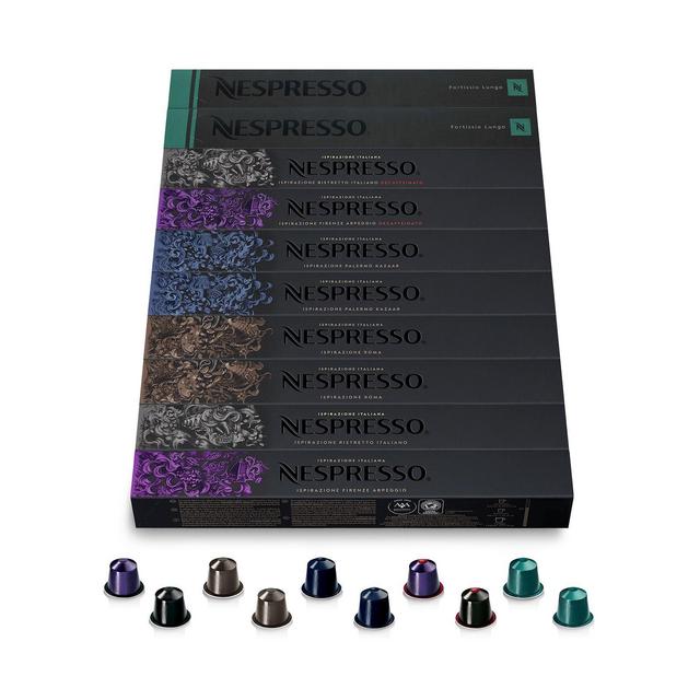 Nespresso OriginalLine Variety Pack Dark Roast Espresso Coffee Capsules, 100 Count