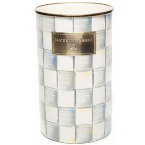 MACKENZIE-CHILDS Enamel Utensil Holder, Gray-and-White Sterling Check
