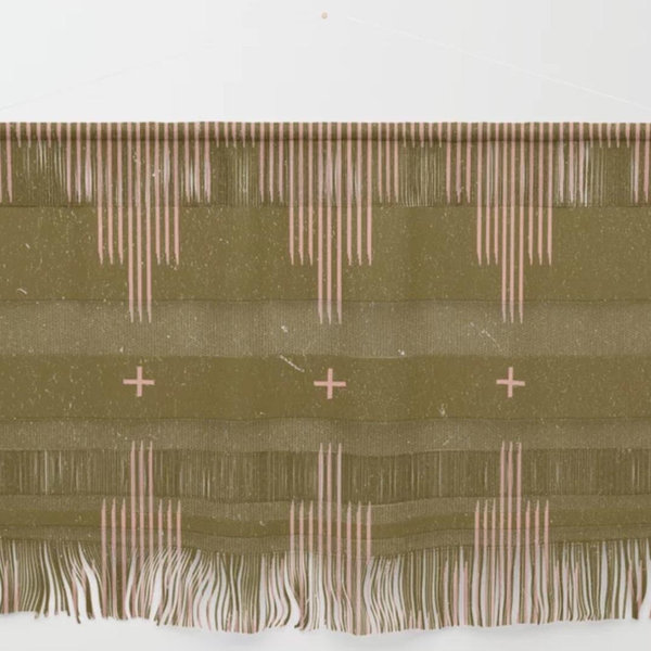Southwestern Minimalist Retro Green & Pink Wall Hanging by Allie Falcon | Society6