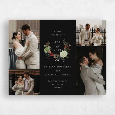 Black Wedding Save the Date - Rosamund Multiphoto