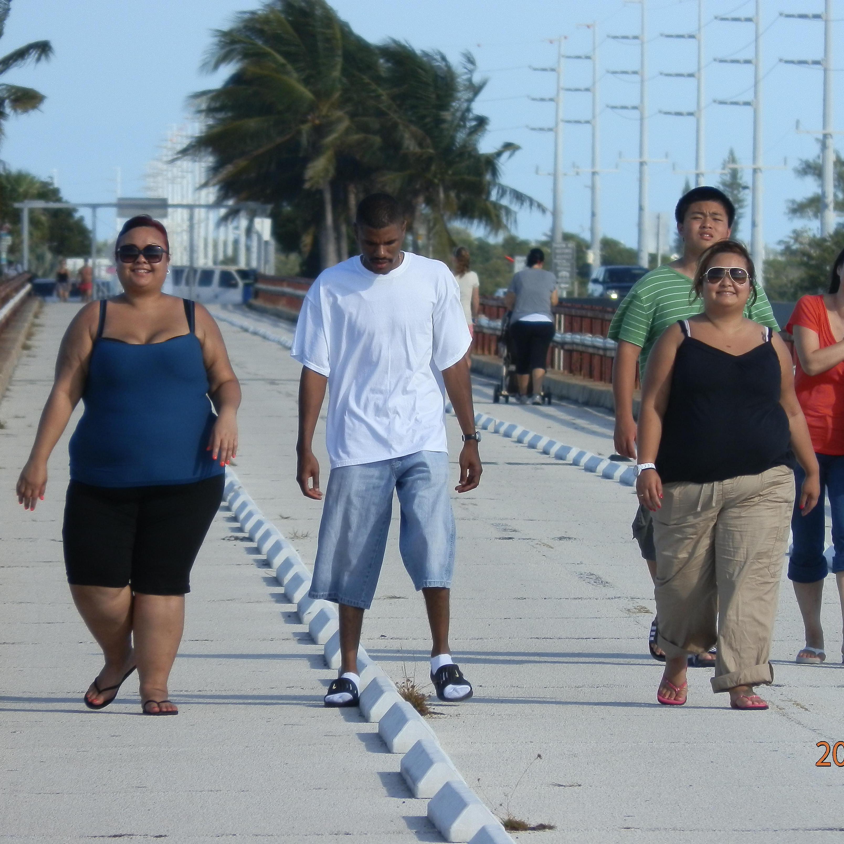 Taking a stroll on the old 7-mile bridge, Keys, Florida.