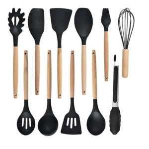 Black Silicone Cooking Utensil Set