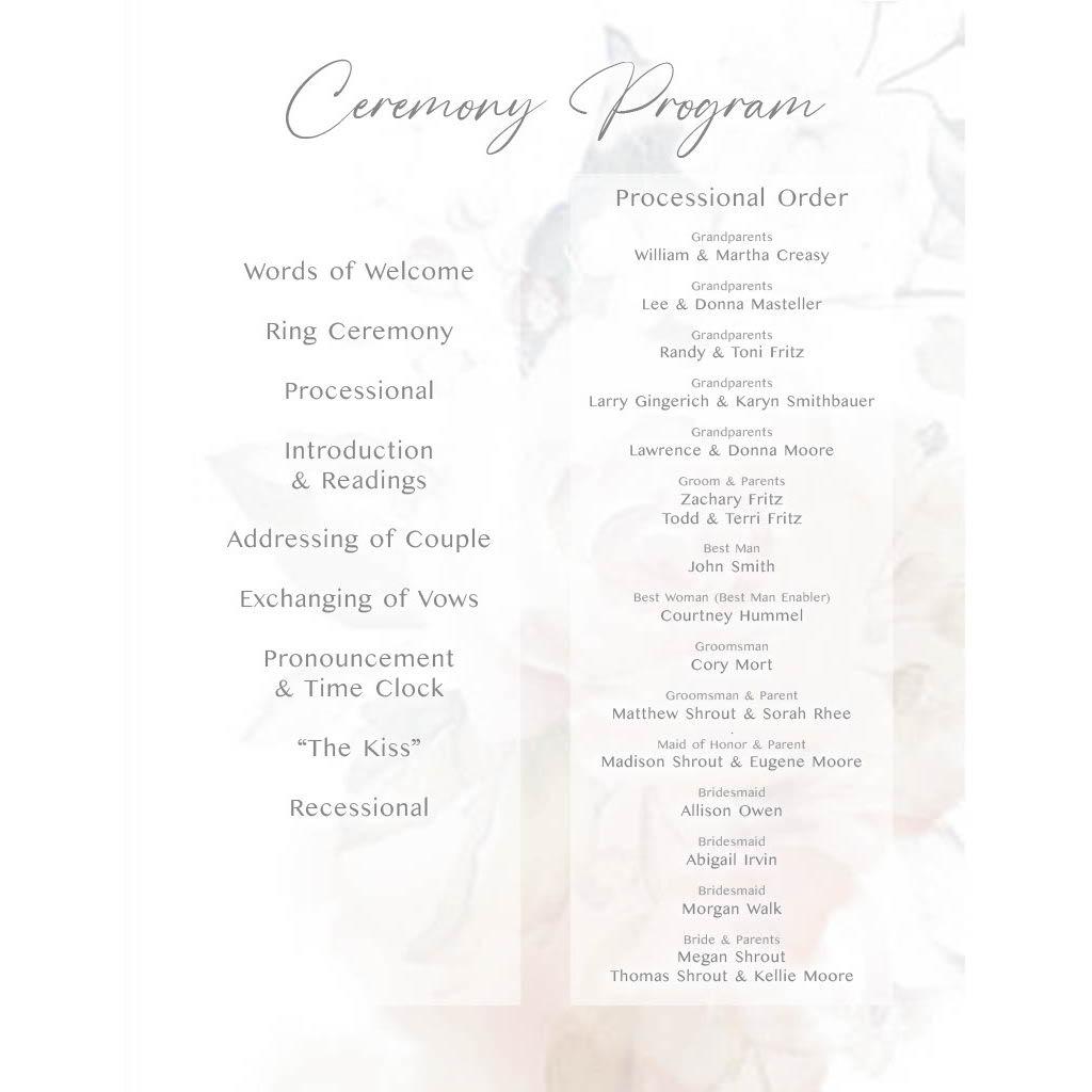 Ceremony Program