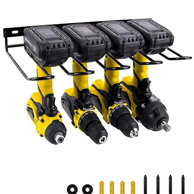 WellMall Power Tool Organizer Holder - Wall Mount Style for Power Tool Drill as Heavy Duty Tool Shelf & Tool Rack with Compact Design, Great as Tool Utility Shelves