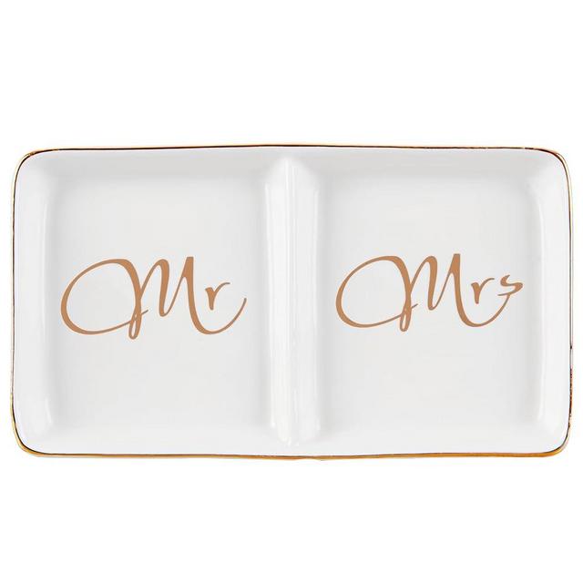 COZITED Mr. and Mrs. Ring Dish Engagement Gifts for Couples Wedding Ring Holder Jewelry Dish Tray, Bridal Shower Gifts for Women Newlywed Future Bride To be Gifts His and Hers Gifts
