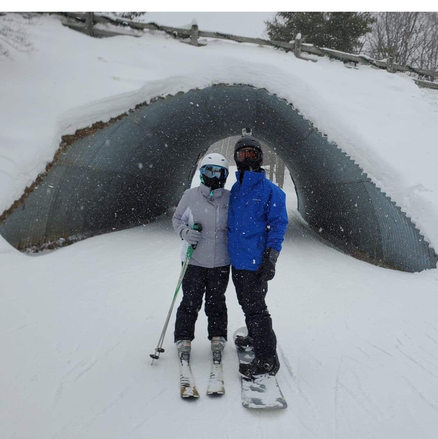 Our first ski resort together (never again!) lol