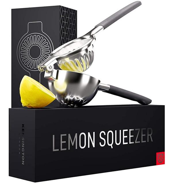 Ultimate Manual Lemon Squeezer - Pro-Grade, Stainless Steel Ergonomic Design, Non-Slip Grips - Effortless Lemon, Lime, Orange, Citrus Fruit Juicer - Less Seeds, More Juice