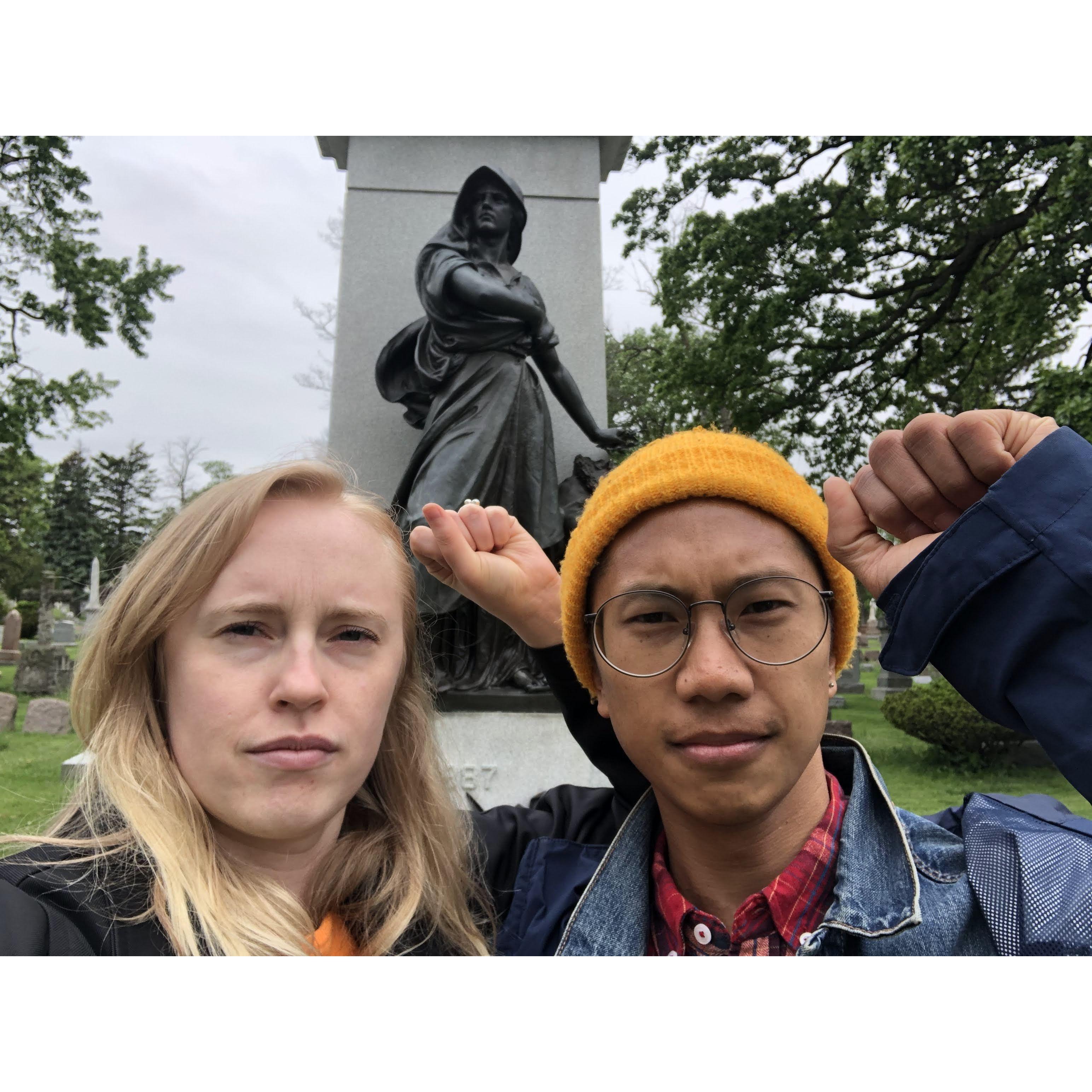 When Jamey took Julian to a cemetery as part of her proposal.
