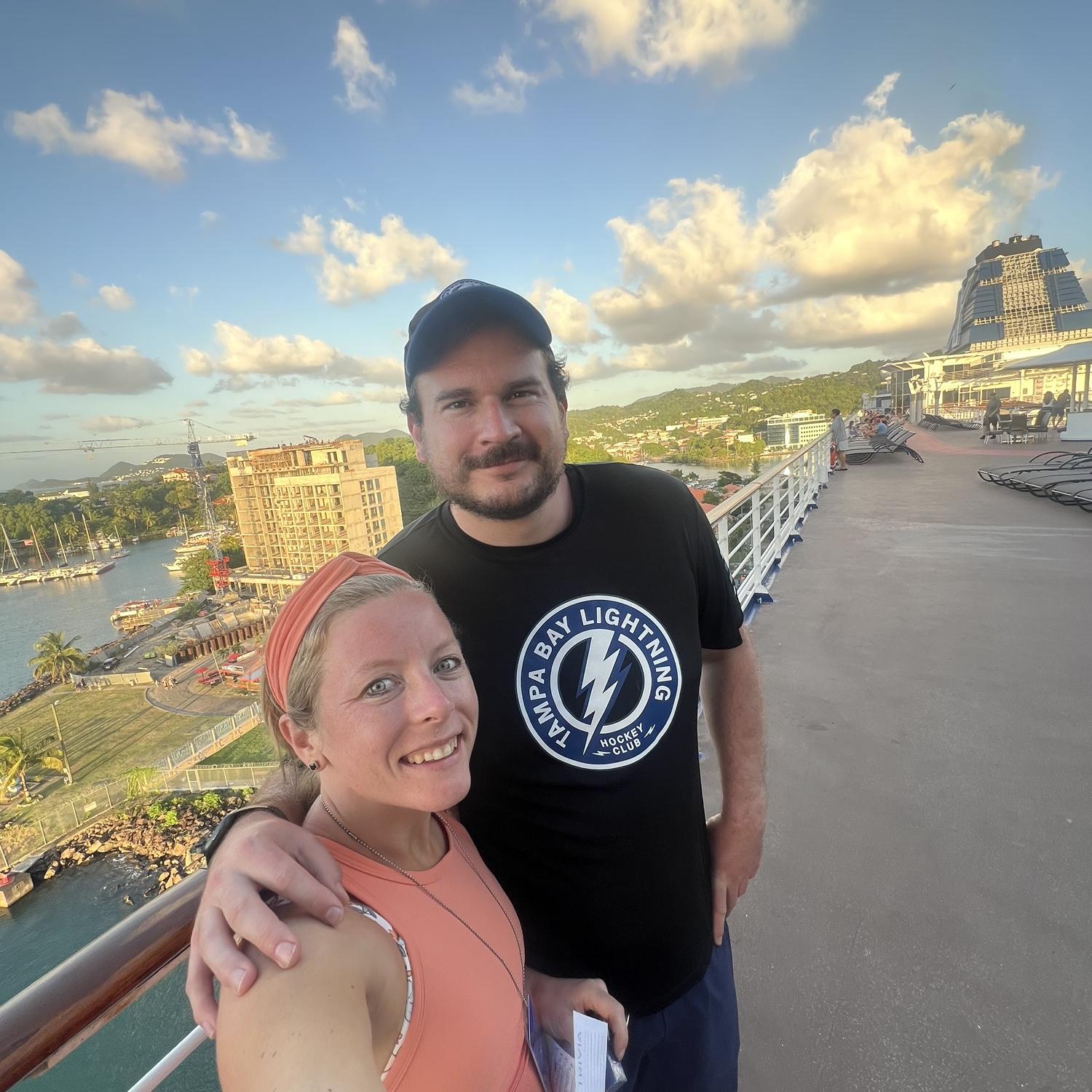 View from the cruise ship on our southern Caribbean cruise