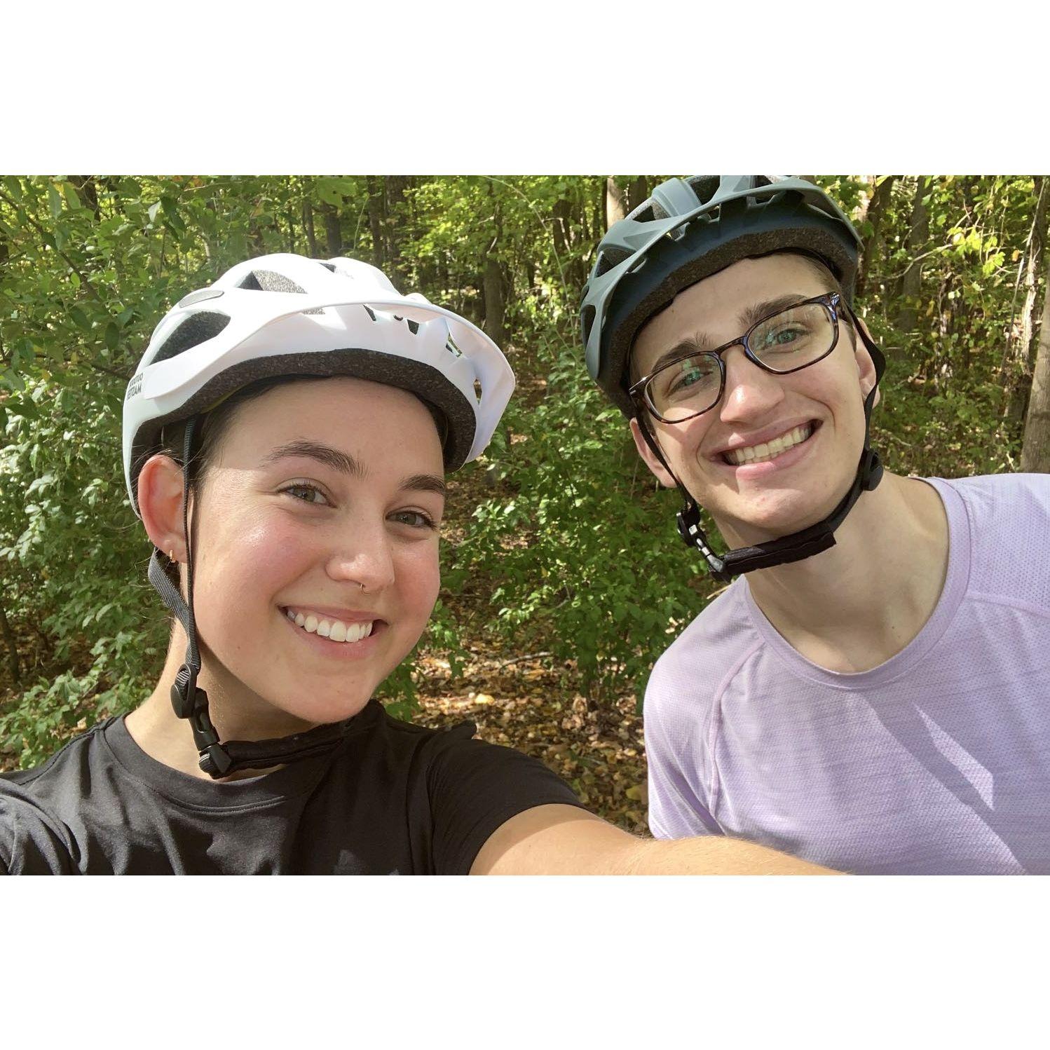 Our first ride with our new bikes - there are so many great places to ride in NC!