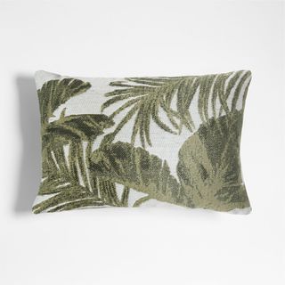 Jacquard Palm Leaf Outdoor Throw Pillow