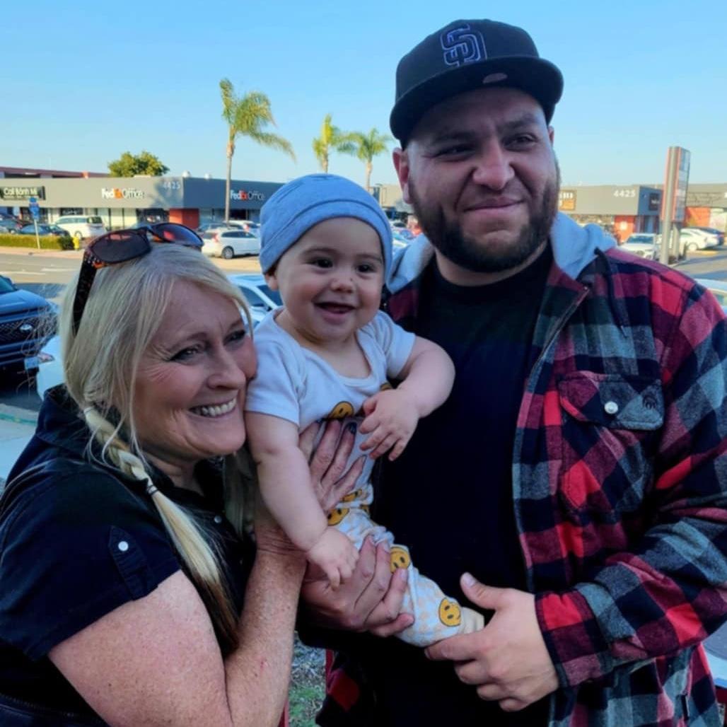 This is Barbara with her daughter's boyfriend Nick and son Niko. Nick and Frank have become close friends and poker buddies.