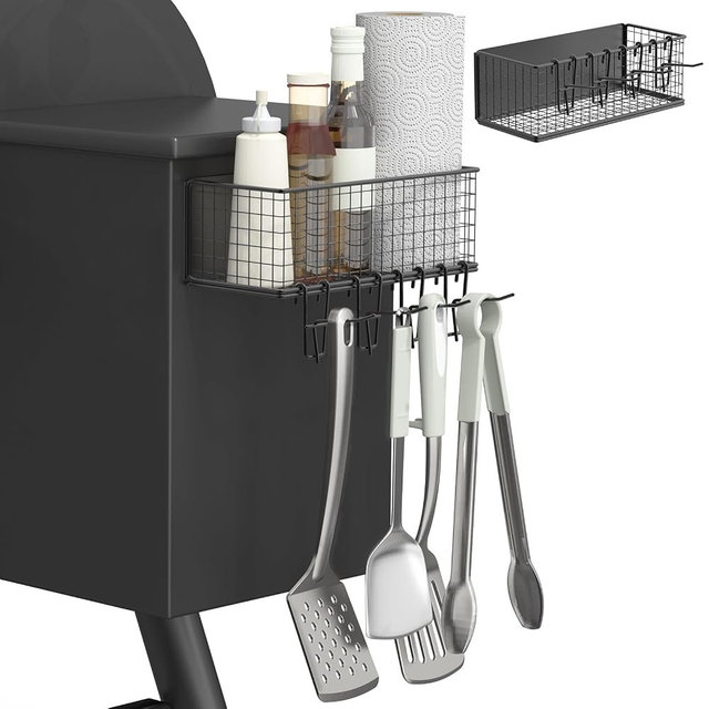 lehorra 1-Pack Magnetic Storage Bins for Traeger - Accessories for Traeger Grills Compatible with Ironwood 885, Pro Series 34, Pro Series 22, Pro D2 575, Pro 780, Ironwood 650 and Pit boss, Z-Grills