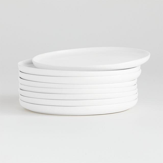 Wren Matte White Salad Plates, Set of 8