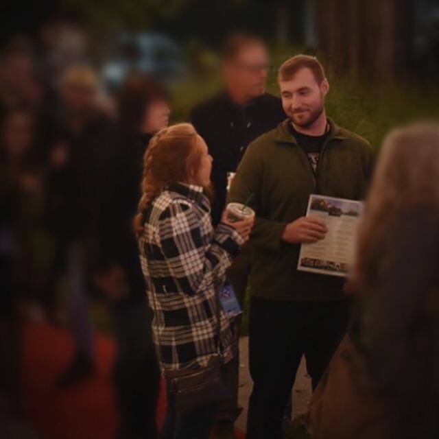 This is the first photo ever taken of us, that we didn't even know existed until a year later! It was only our third date, and this was taken at the NH Film Festival.