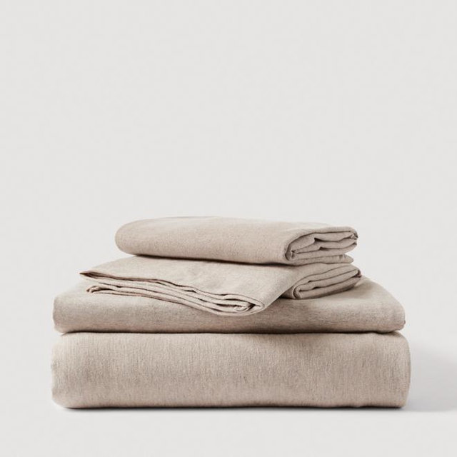PACT Home Wheat Heather Organic Favorite Tee Jersey Sheet Set Queen