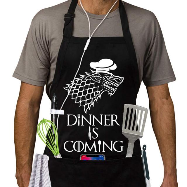 Grill Aprons Kitchen Chef Bib- Kitchen BBQ Cooking for Men 100% Cotton