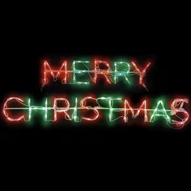 HOLIDYNAMICS HOLIDAY LIGHTING SOLUTIONS 44 in. LED Mini Merry Christmas Sign Metal Framed Holiday Decor 66514