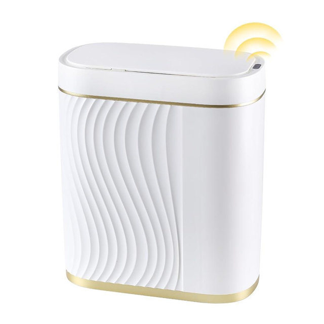 SYNCVIBE Bathroom Sensor Trash Can with Lid 2 Gallon Automatic Trash Bin, 7.5 Liter Small Smart Garbage Can, Slim Waterproof Garbage Bin, Narrow Waste Bins for Bedroom, Living Room, Office