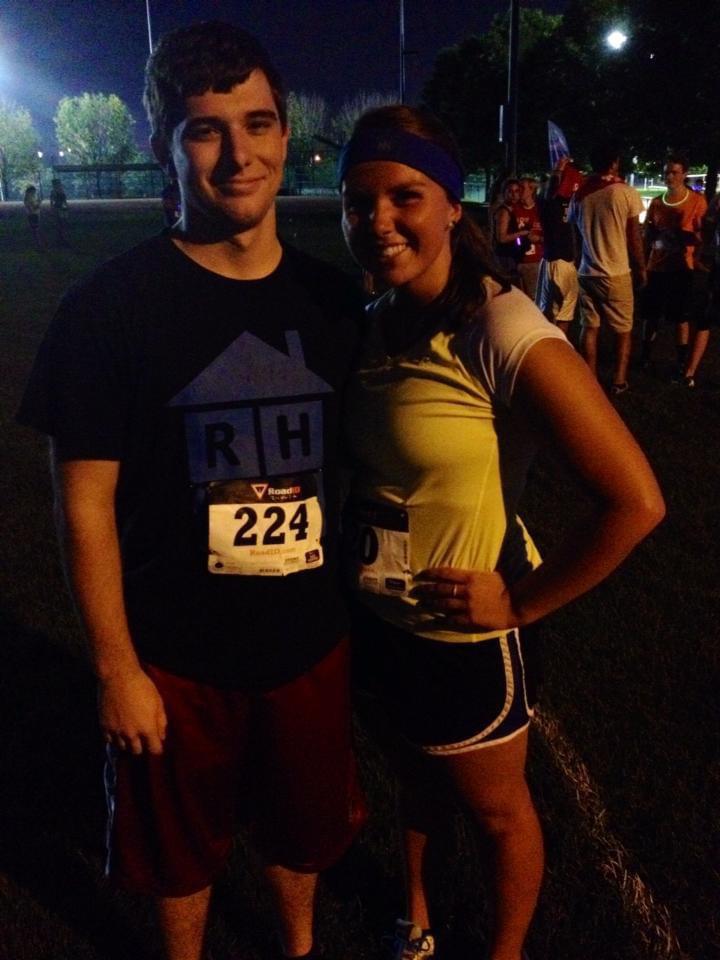 The first and last time Kelsey has gotten Matt to run a race with her