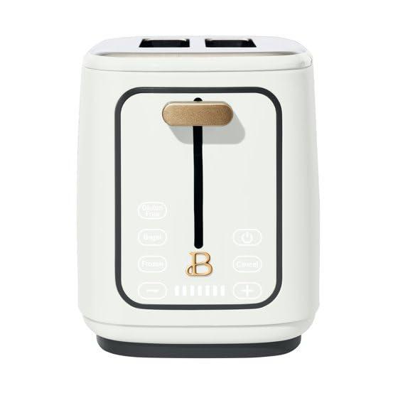 New beautifull 2-Sliice Digital Toaster with Touch-Activated Display, Adjustable Browning Control, Auto Shut-Off by D'rew Barry'more (White Icing)