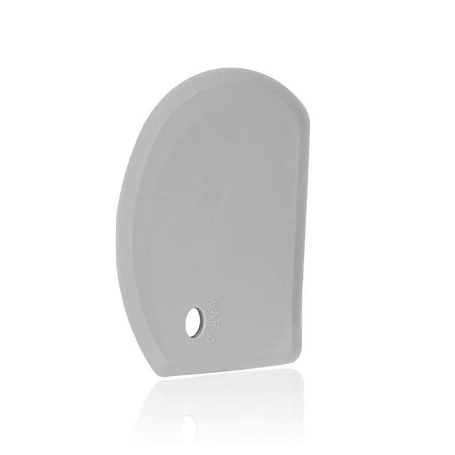Sapid Flexible Curved Edge Silicone Bowl Scraper(5.98"×4.3"), Food Grade Dough Scraper for Baking Sourdough Bread, Cake, Bench Scrapers, Multipurpose Kitchen Dish Scrapers, Easy to Clean (1, Gray)