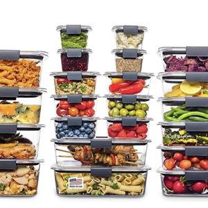 Rubbermaid Brilliance BPA Free 44-Piece Food Storage Containers Set Airtight Leak-Proof with Lids for Meal Prep Lunch and Leftovers