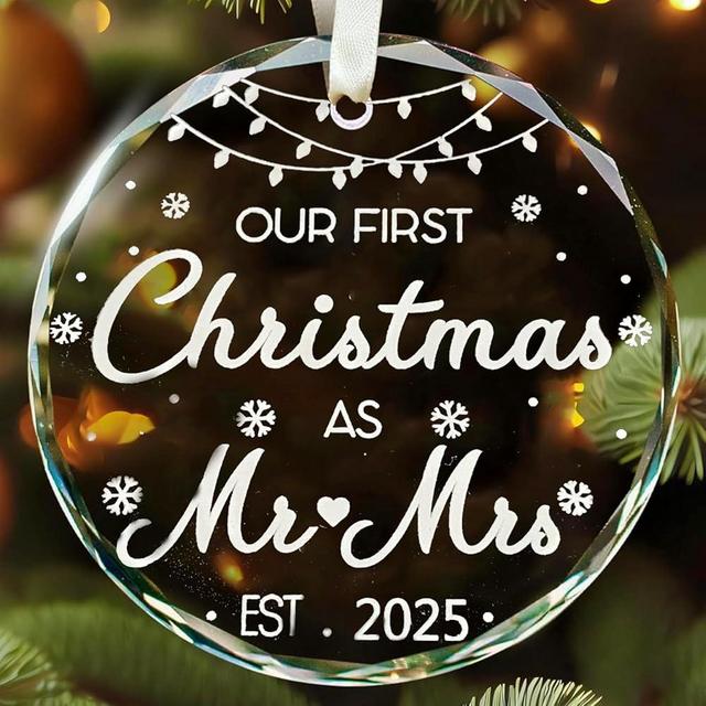 Rehenbsem Wedding Gifts for Couples 2025 - Mr and Mrs - Bridal Shower Gifts - Cool Bridal Shower Gifts - Bridal Shower Gifts for Bride - First Christmas Married Ornament 2025 (Our First Christmas)