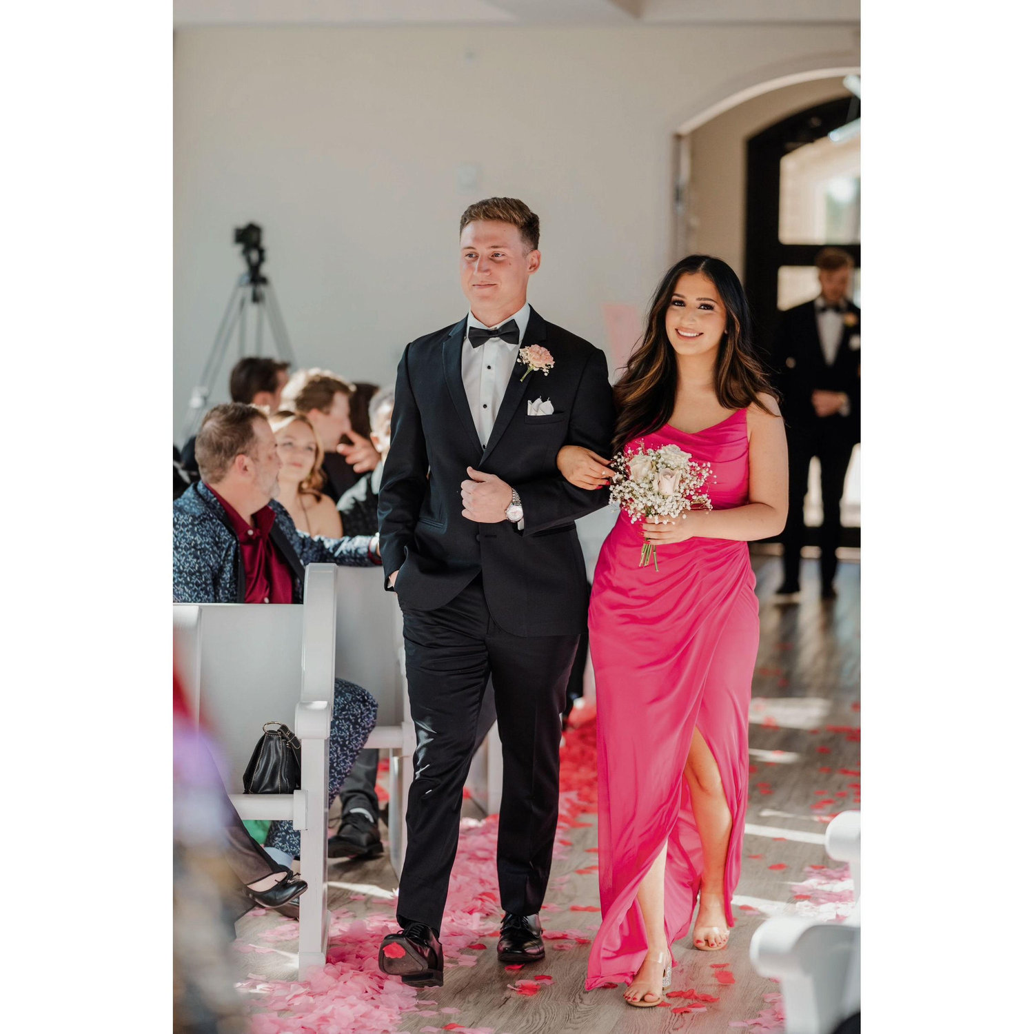 Our first time down the aisle hahaha
