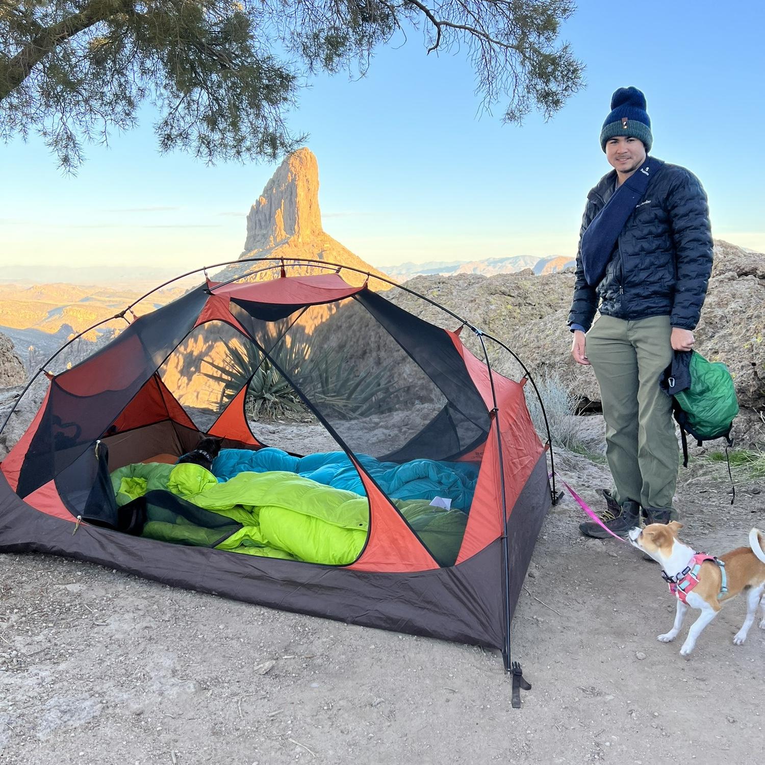 Our last little backpacking trip before moving out of San diego! Wheeler Peak in Arizona, hiked up in the night with our dogs, we were so scared in our tent being th eonly ones up here, but that view!