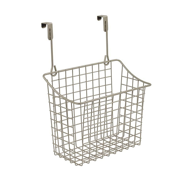 Spectrum Diversified Satin Nickel Grid Storage Basket, Medium