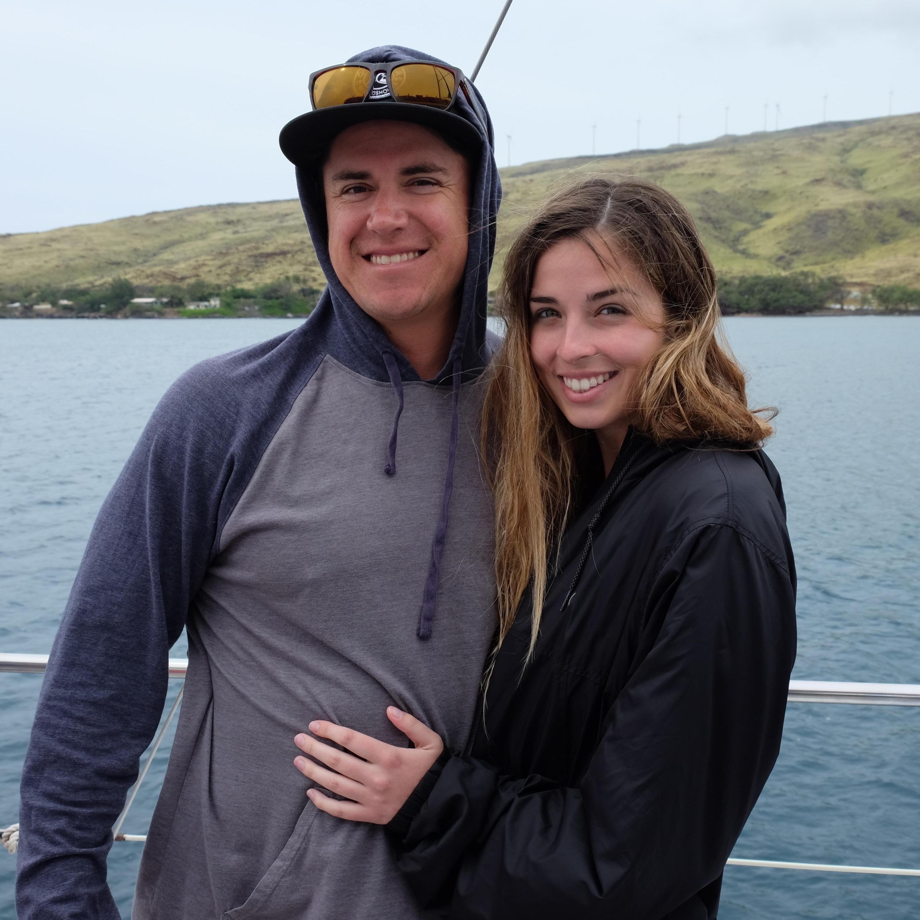 On a whale watching boat after free diving in Maui, 2017