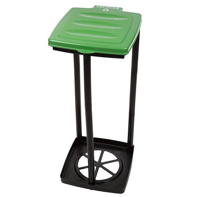 Wakeman Portable Trash Bag Holder- Collapsible Trashcan for Garbage and Indoor/Outdoor Use Outdoors -Ideal for Camping Recycling and More (Green)