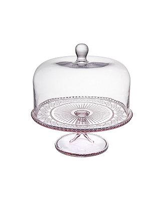 Claro Pink Covered Cake Plate