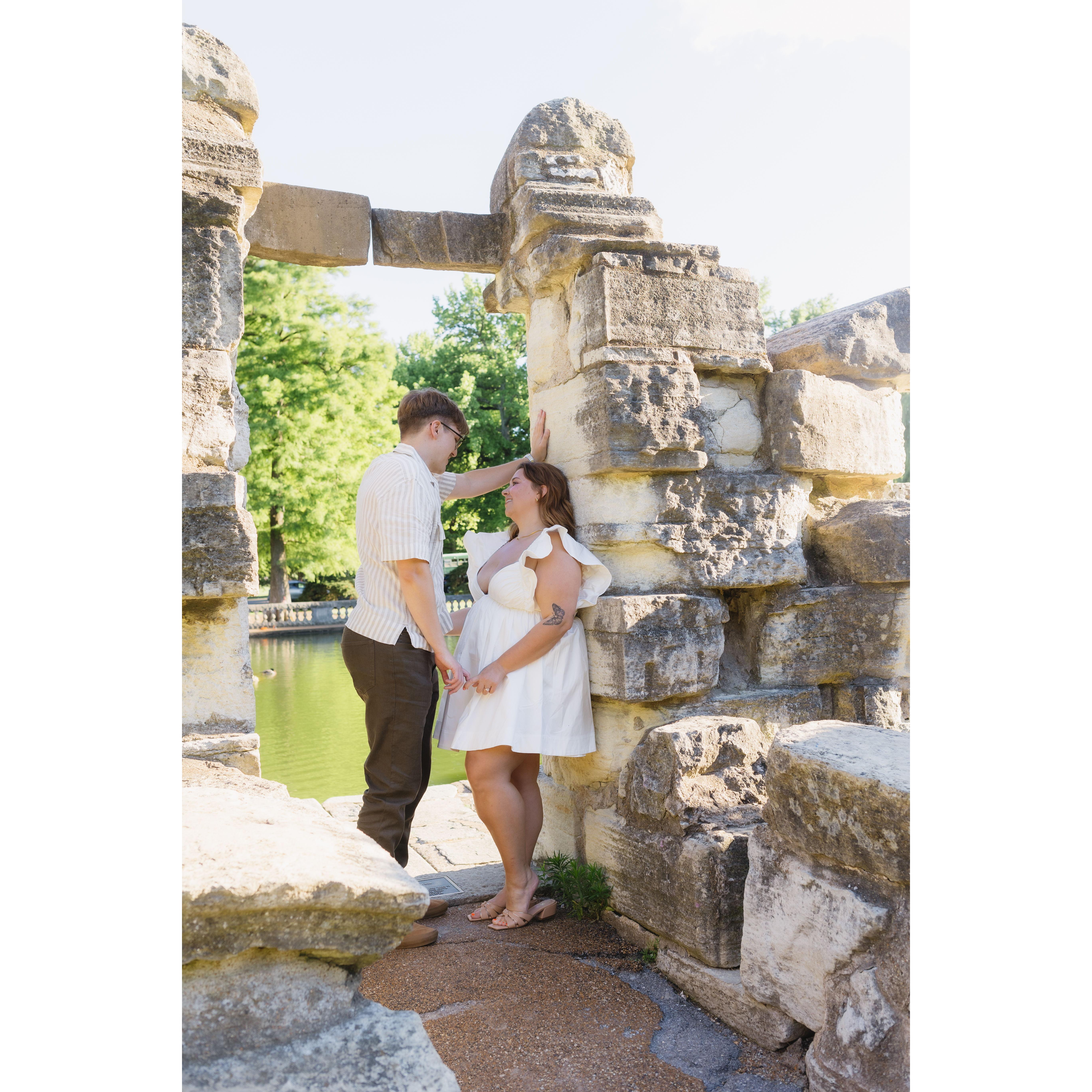 Engagement pictures in Tower Grove Park
