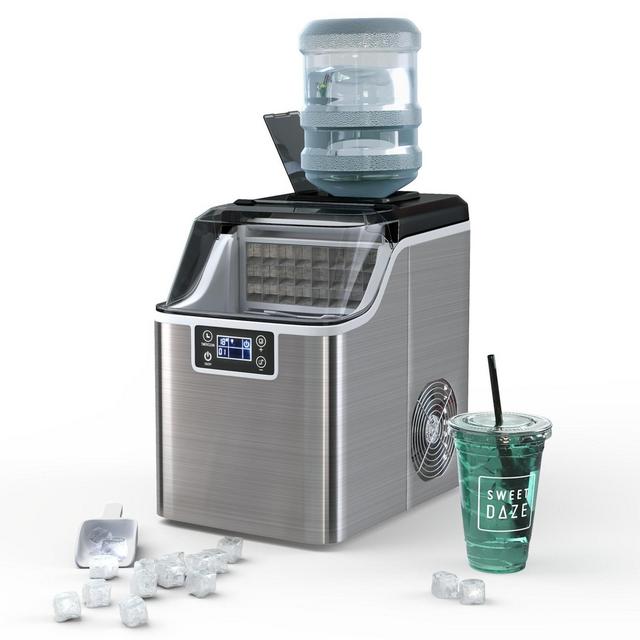 Costway Portable Ice Maker 40Lbs/24H Countertop Self-Cleaning with Ice Scoop and Basket