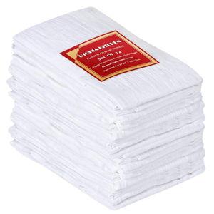 Utopia Kitchen White Flour Sack Towels [12 Pack - 28 x 28 Inch] 100% Cotton Tea Towels for Cleaning & Drying - Highly Absorbent Kitchen Dish Cloth